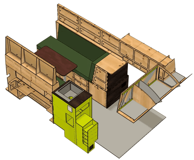 Blue-Grundriss – Bewährter Campingbus-Grundriss für individuelle Ausbauten